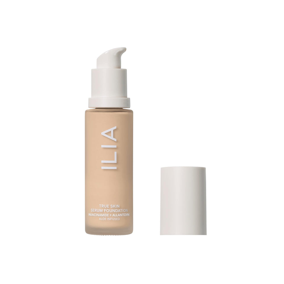 ILIA front bottle showing sleek packaging and clean formula benefit