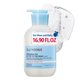 Illiyoon front bottle 500ml showing clear packaging and gentle branding benefit: easy identification
