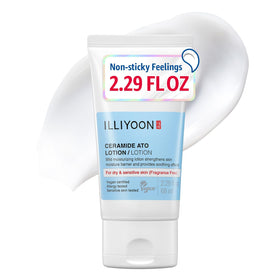 Illiyoon bottle front view showing pump and compact travel size benefit