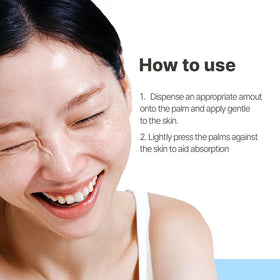 Illiyoon hand applying toner to face demonstrating gentle layerable hydration