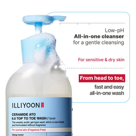 Illiyoon gel texture drop on fingertip showing mild consistency and gentle moisturizing feel