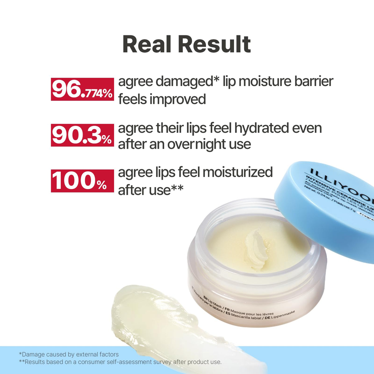 Illiyoon tube label and ingredients, displays fragrance-free, dermatologist-tested benefits