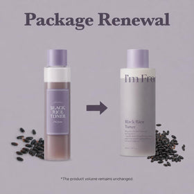 I'm from black rice toner poured on hand showing lightweight texture and quick absorption