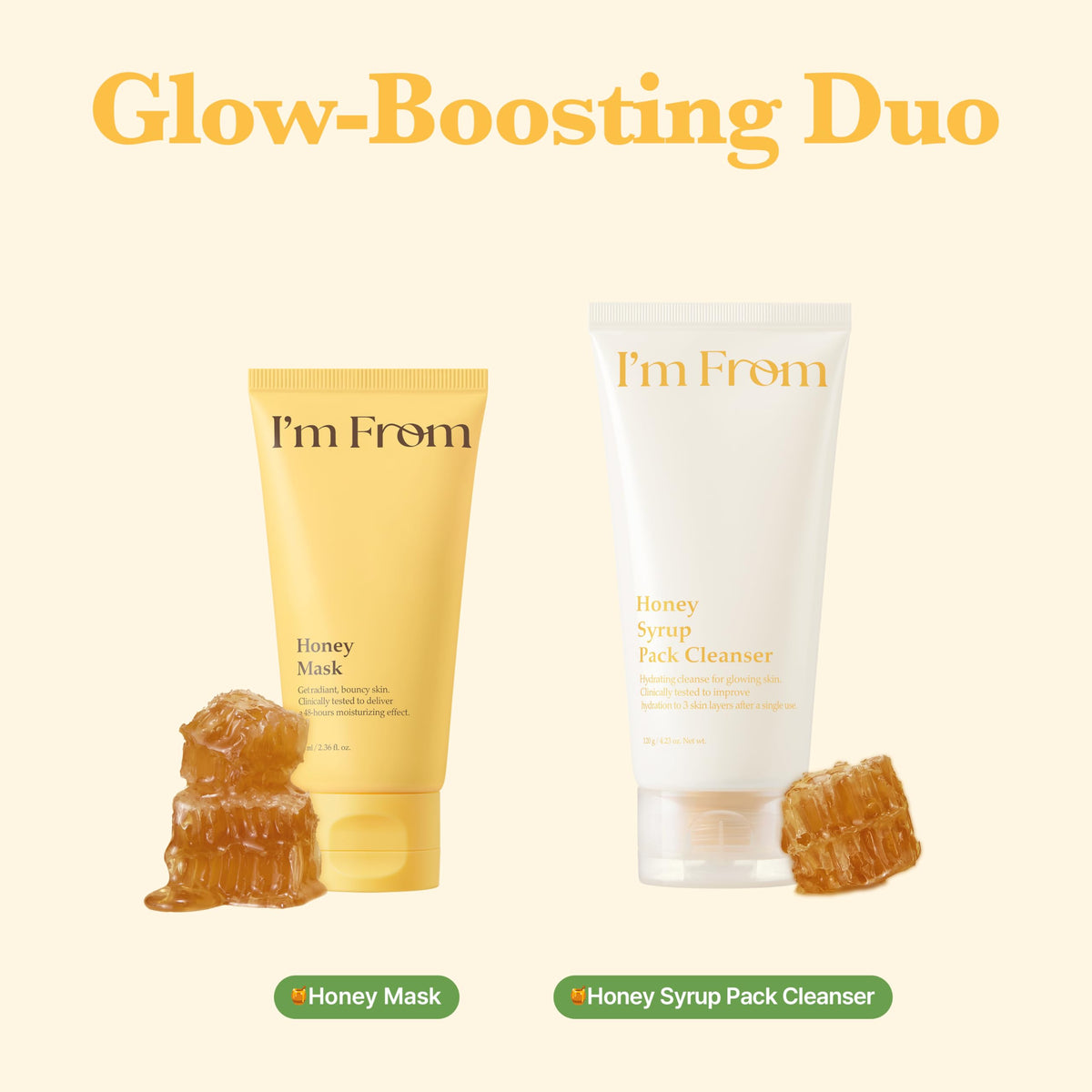 I'm from jar on bathroom shelf in lifestyle setting showing routine-ready glow