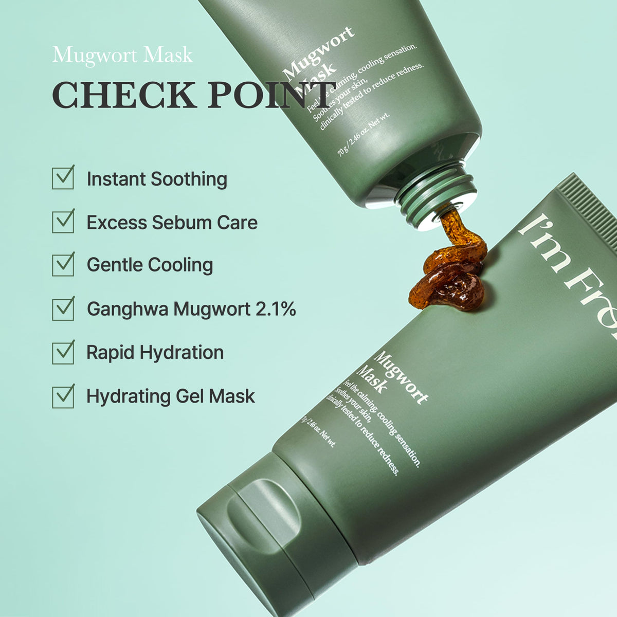 I'm from model applying mask to face for an instant cooling effect