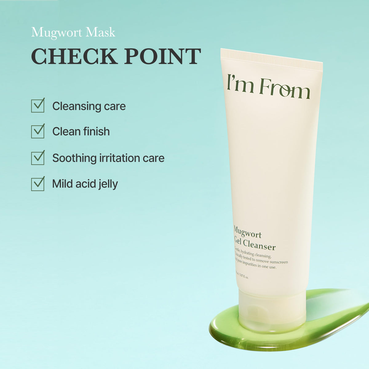 I’m From next to a water bottle to show 150ml size and travel-friendly benefit
