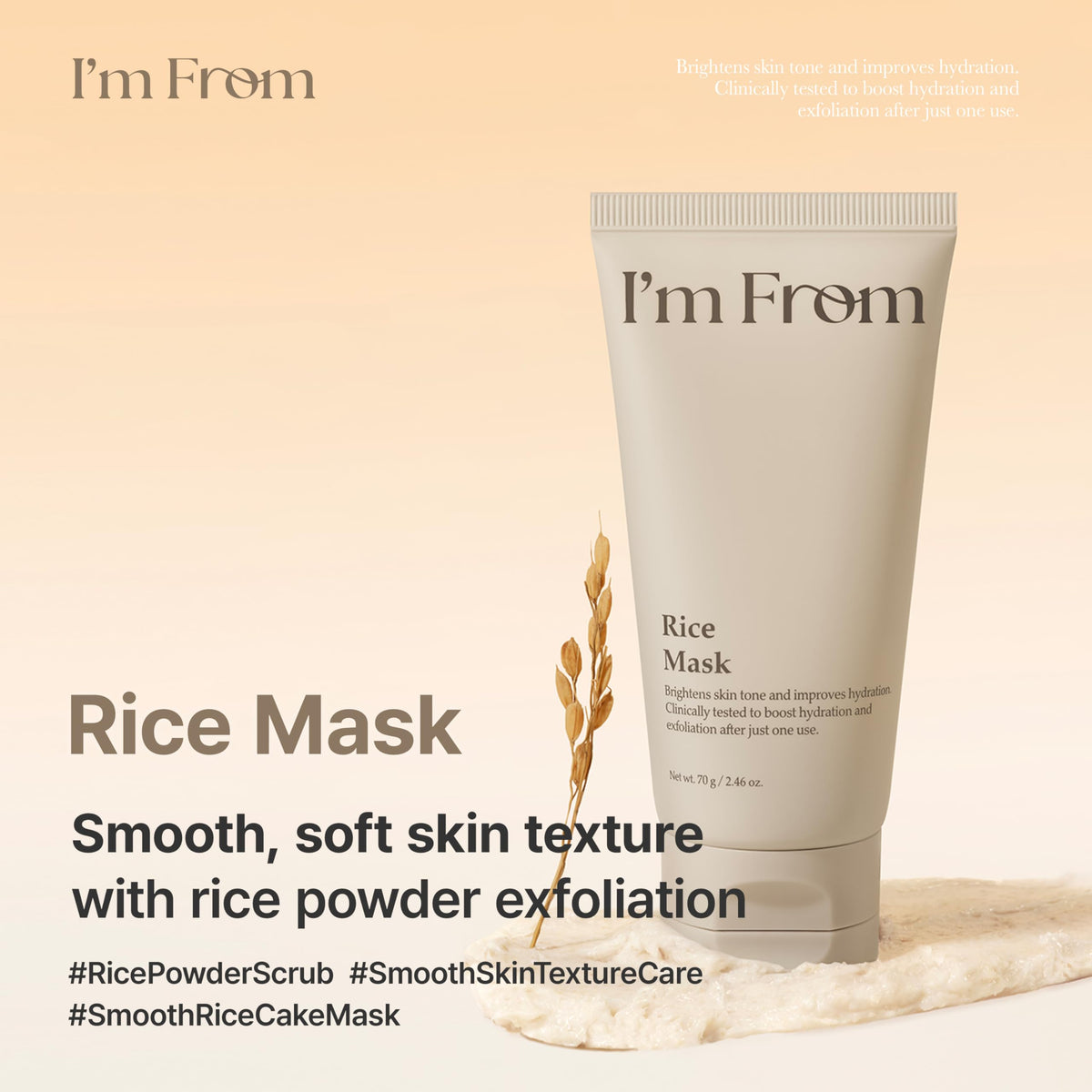 I'm From Rice Mask with Yeoju rice highlighting natural ingredient benefits