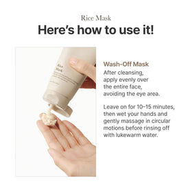 I'm From Rice Mask next to hand for scale indicating compact travel-friendly size