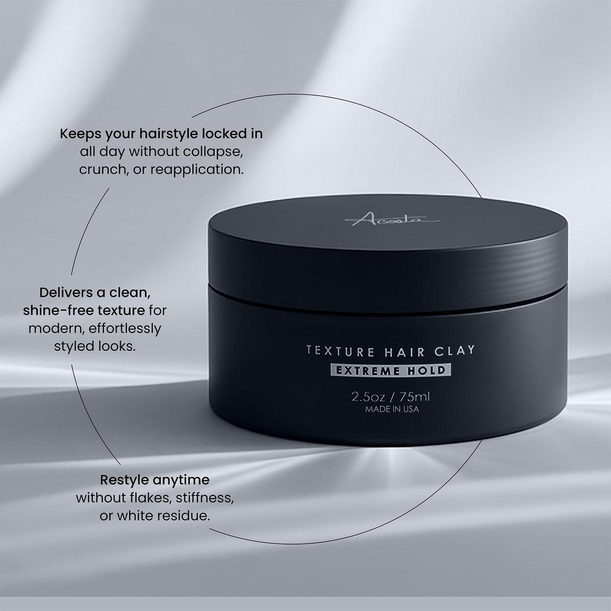 Alex Costa Hair Clay for Men — Forte Series Extreme Hold, Matte Finish & Volume