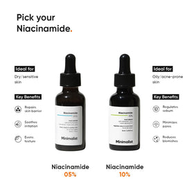 Minimalist Niacinamide Serum 5% + Hyaluronic Acid 1% — 30 ml, Fragrance-Free, Pore-Refining