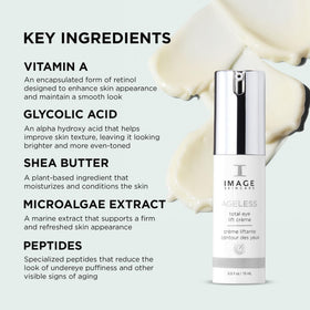 IMAGE Skincare AGELESS label close-up highlighting key actives like glycolic acid