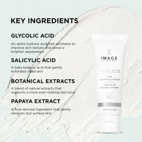 IMAGE Skincare AGELESS masque being applied to cheek for immediate smoothing effect