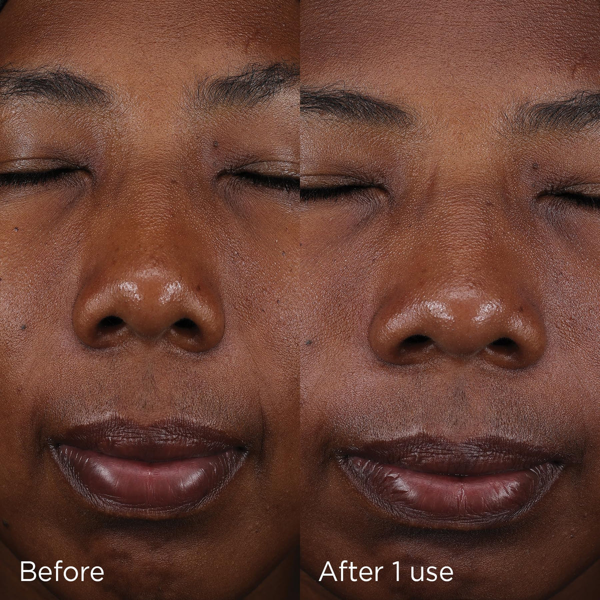IMAGE Skincare application on face illustrating even coverage and natural glow