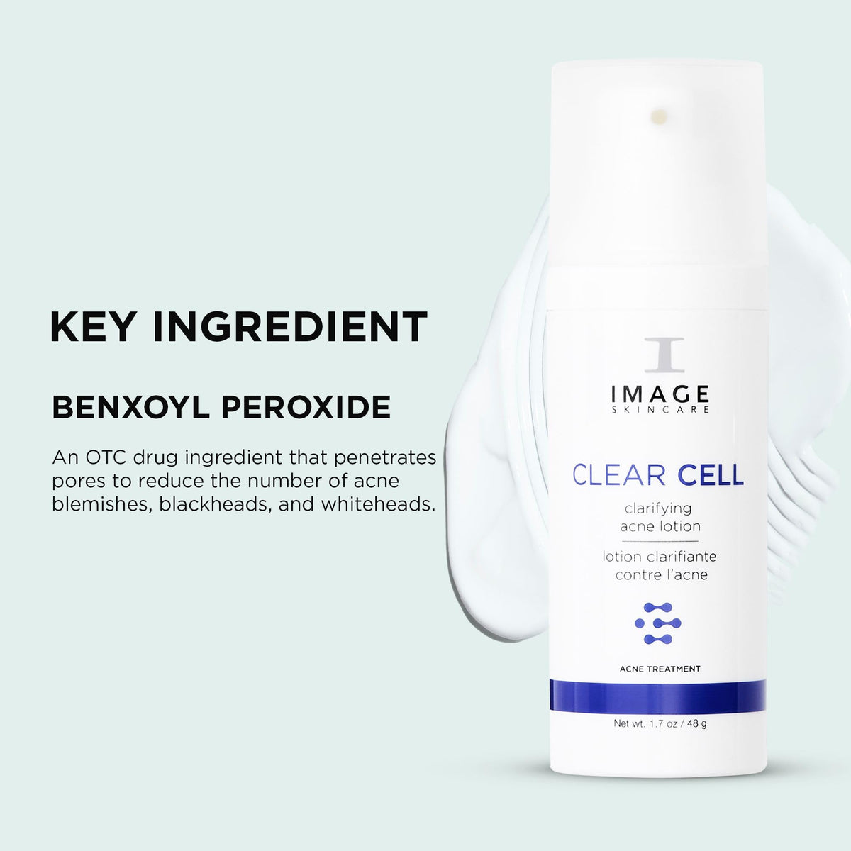 IMAGE Skincare 1.7 oz bottle next to a scale showing convenient travel size