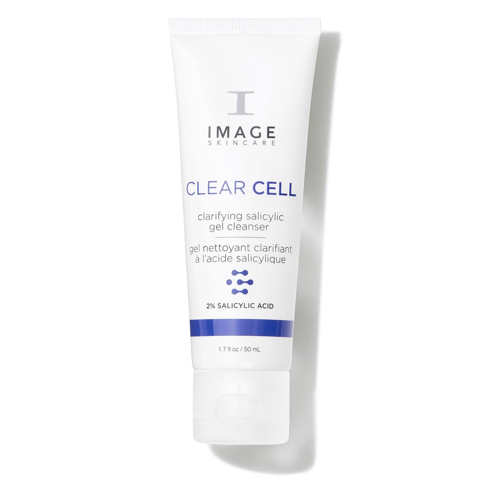 IMAGE Skincare front packaging showing CLEAR CELL cleanser, clear labeling and size