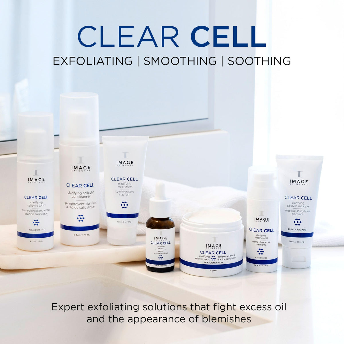IMAGE Skincare tub on bathroom counter in natural light for everyday routine use