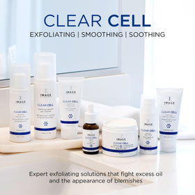 IMAGE Skincare tub on bathroom counter in natural light for everyday routine use