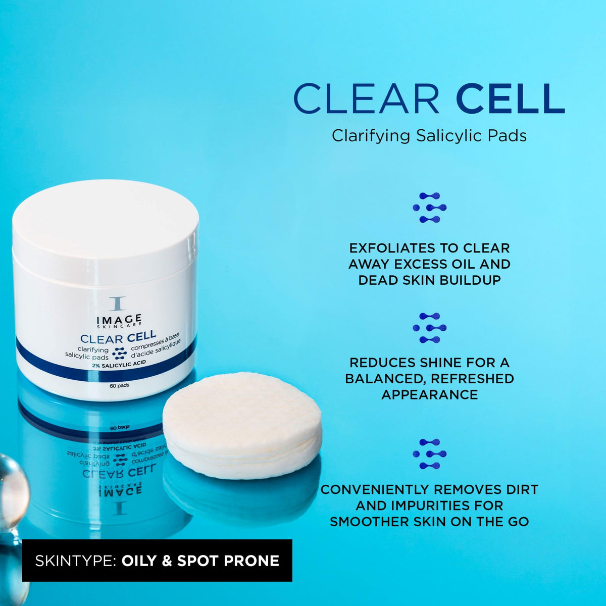 IMAGE Skincare open tub revealing stacked clarifying pads ready for travel