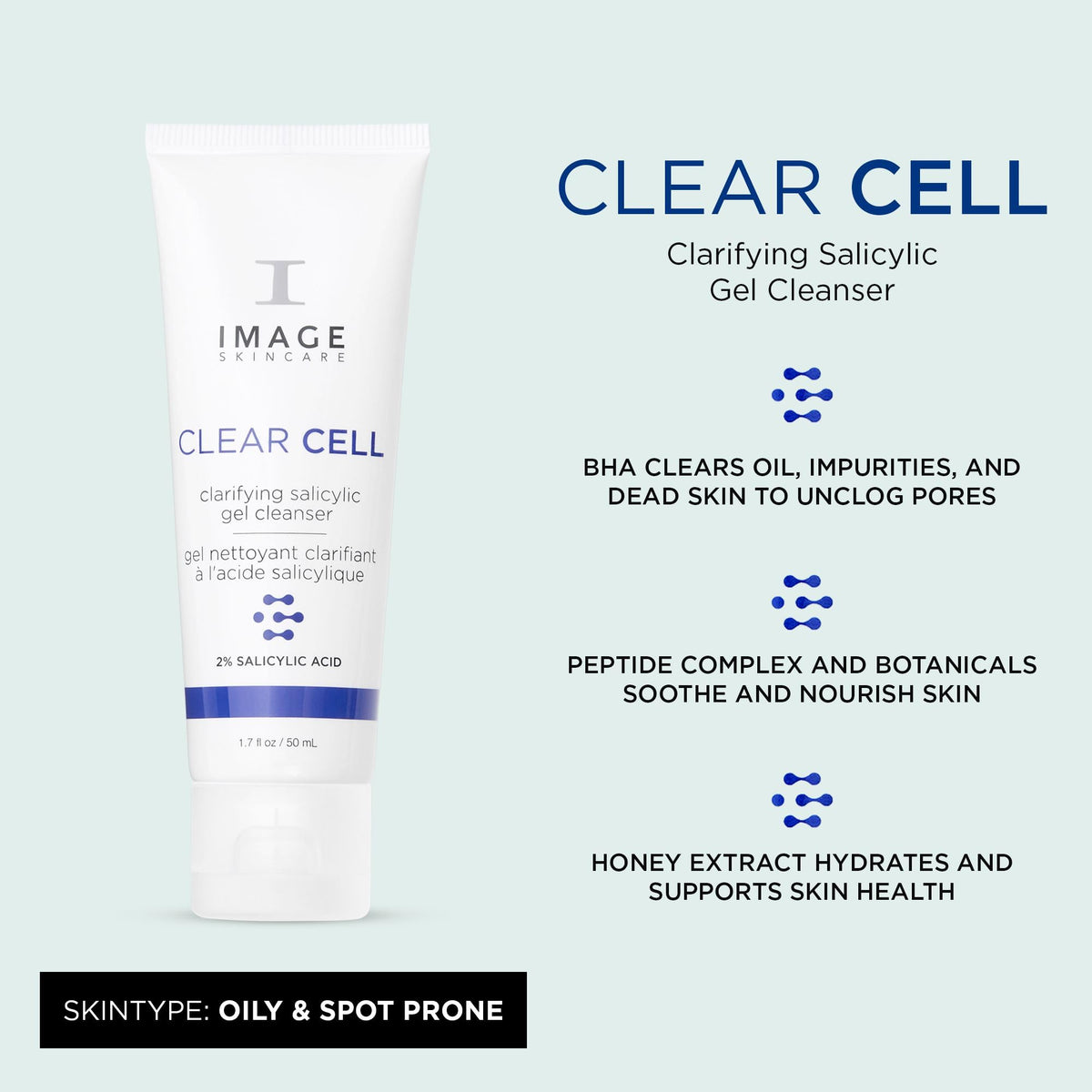 IMAGE Skincare pump close-up of CLEAR CELL dispensing gel for easy use