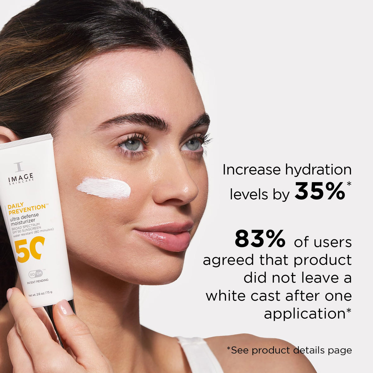 IMAGE Skincare spread on skin demonstrating quick absorption and no white cast