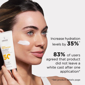 IMAGE Skincare spread on skin demonstrating quick absorption and no white cast