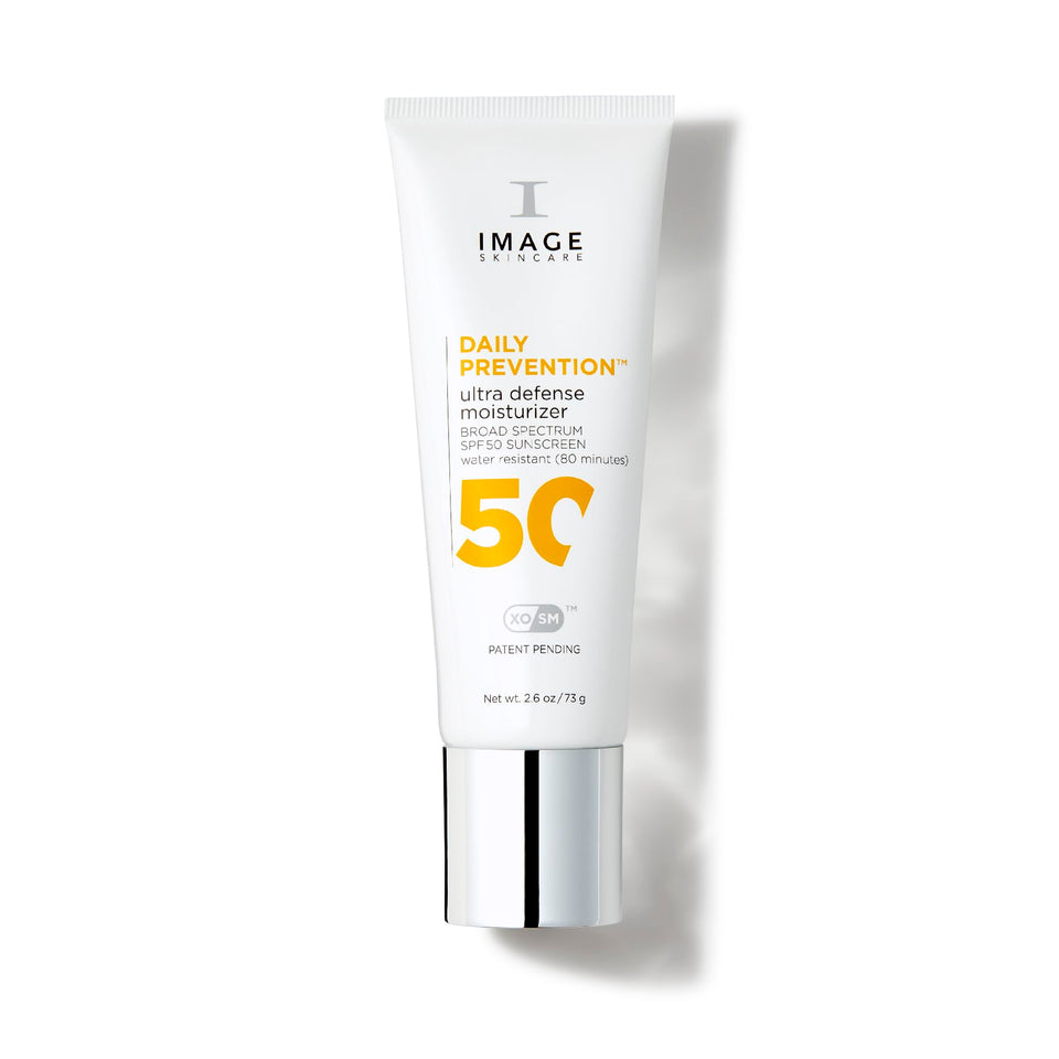 IMAGE Skincare front packaging showing SPF 50 and benefits for daily use