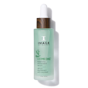 IMAGE Skincare front packaging shows bottle and calming hydrating benefits