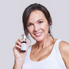 IMAGE Skincare before and after skin sample showing softer, plumper appearance