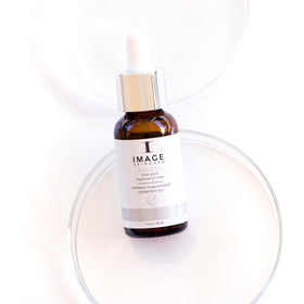 IMAGE Skincare ingredient diagram illustrating six hyaluronic acid benefits