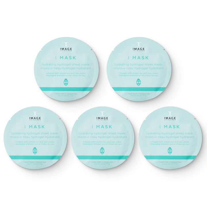 IMAGE Skincare front packaging showing five hydrating hydrogel sheets and benefits