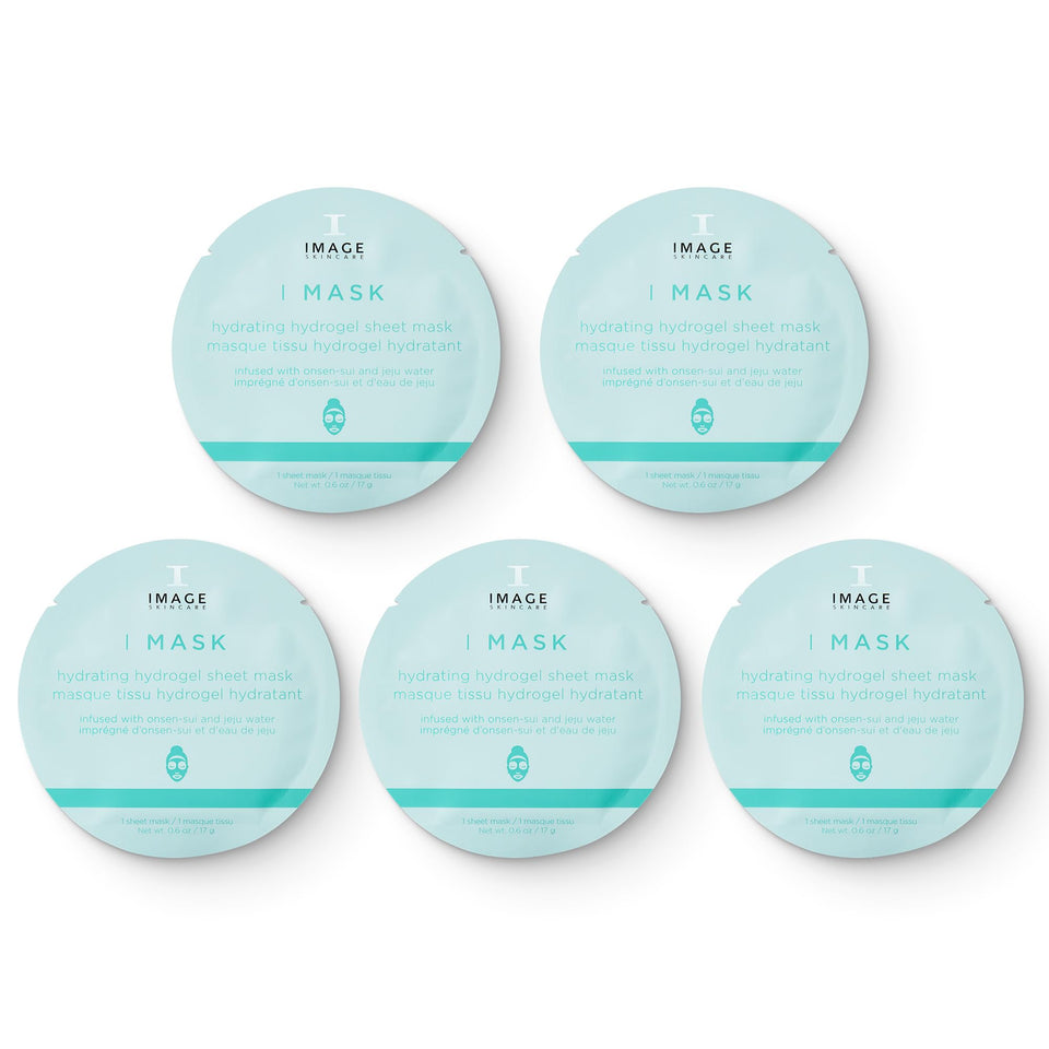 IMAGE Skincare front packaging showing five hydrating hydrogel sheets and benefits