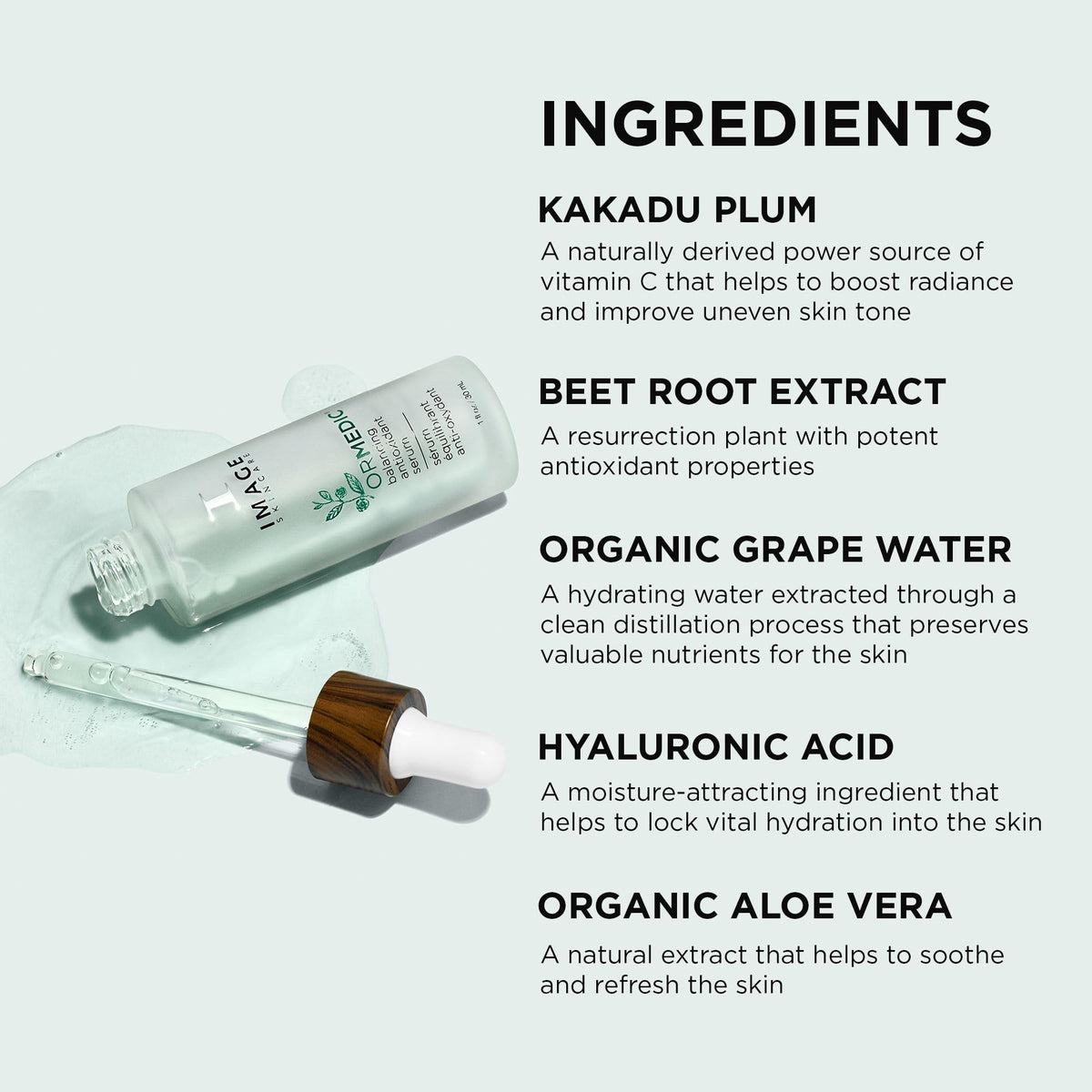 IMAGE Skincare serum being applied to cheek demonstrating soothing hydration benefit