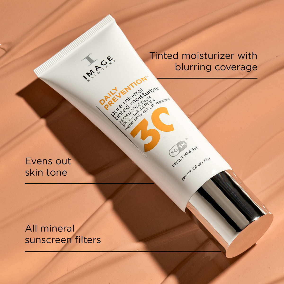 IMAGE Skincare ingredient label highlighting zinc oxide and titanium dioxide benefits