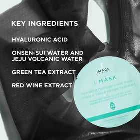 Hand holding a single IMAGE Skincare hydrogel sheet ready for quick application