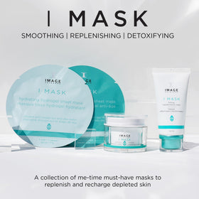 Bathroom counter lifestyle shot with IMAGE Skincare mask for at-home spa benefit