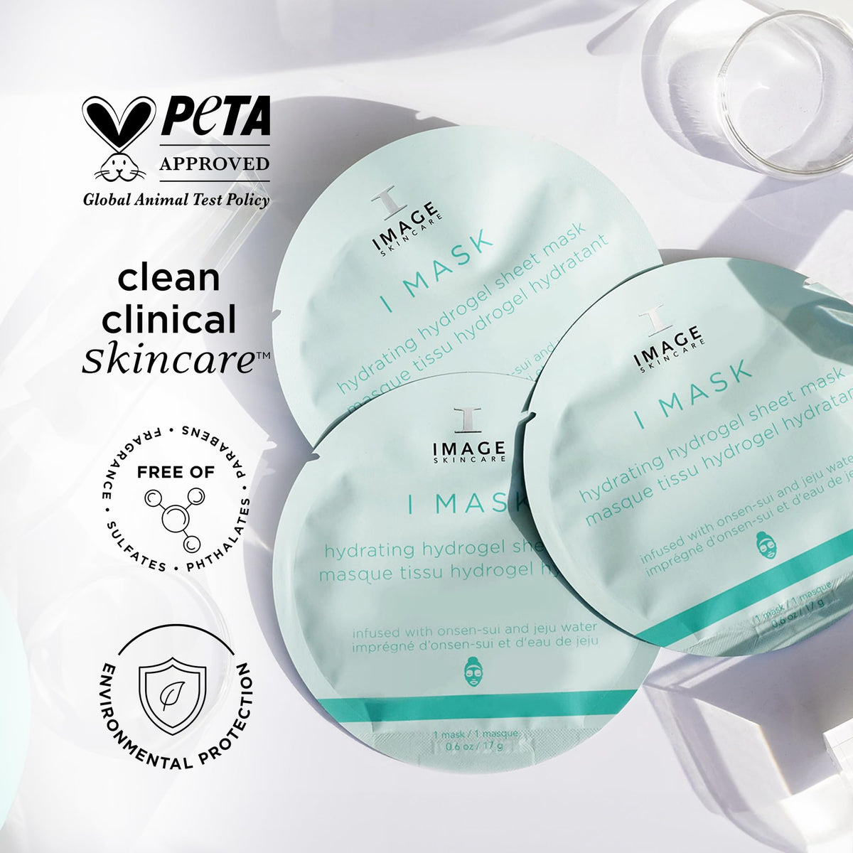 IMAGE Skincare mask next to common objects showing pack scale and convenience
