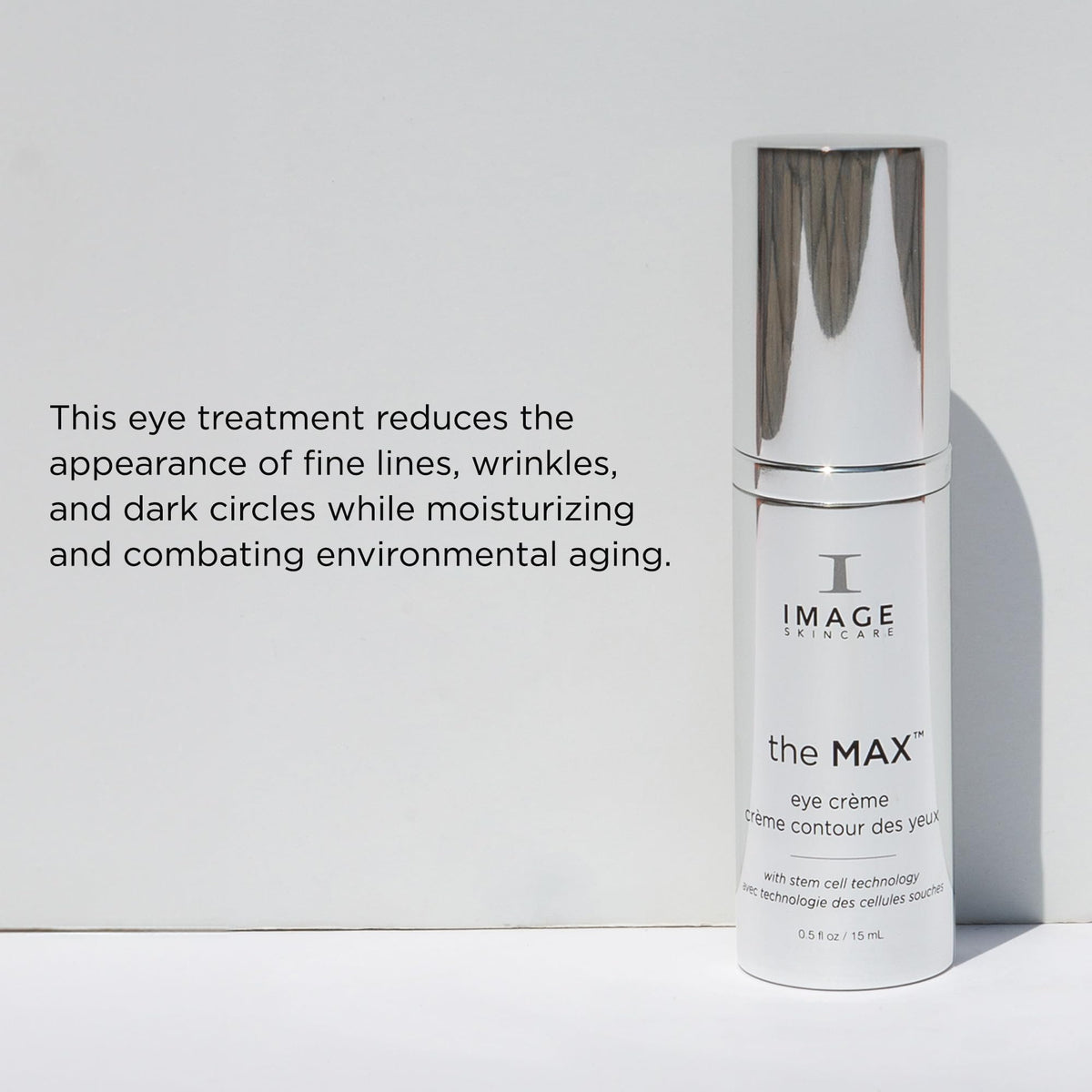 IMAGE Skincare MAX Eye Crème application demo patting under-eye for reduced puffiness and lines