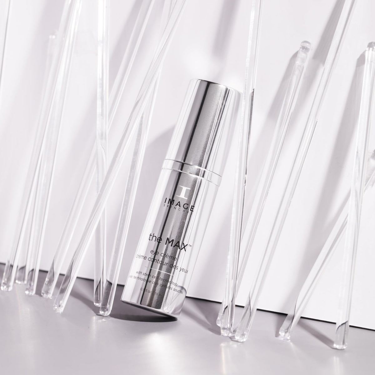 IMAGE Skincare MAX Eye Crème ingredients label highlighting peptides and plant cell extracts