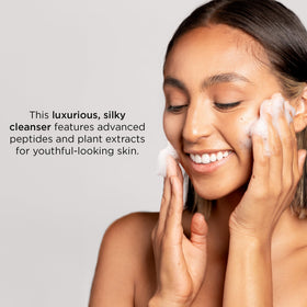 IMAGE Skincare MAX Facial Cleanser creamy texture close-up illustrating gentle, nourishing lather