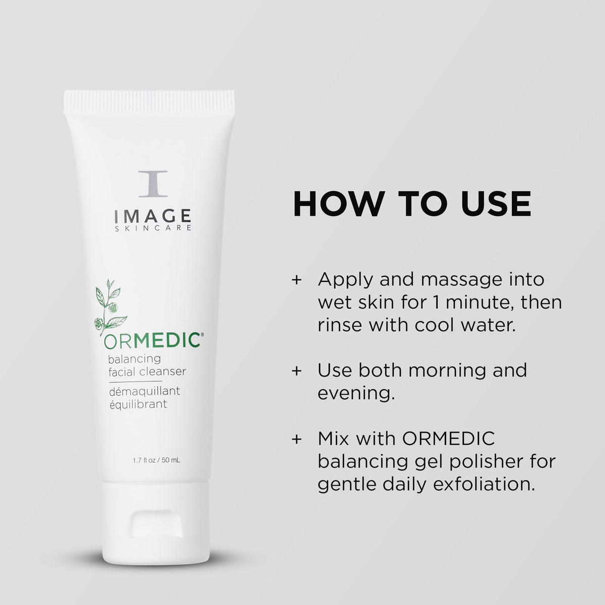 IMAGE Skincare ORMEDIC bottle on bathroom sink in routine setting showing daily use benefit