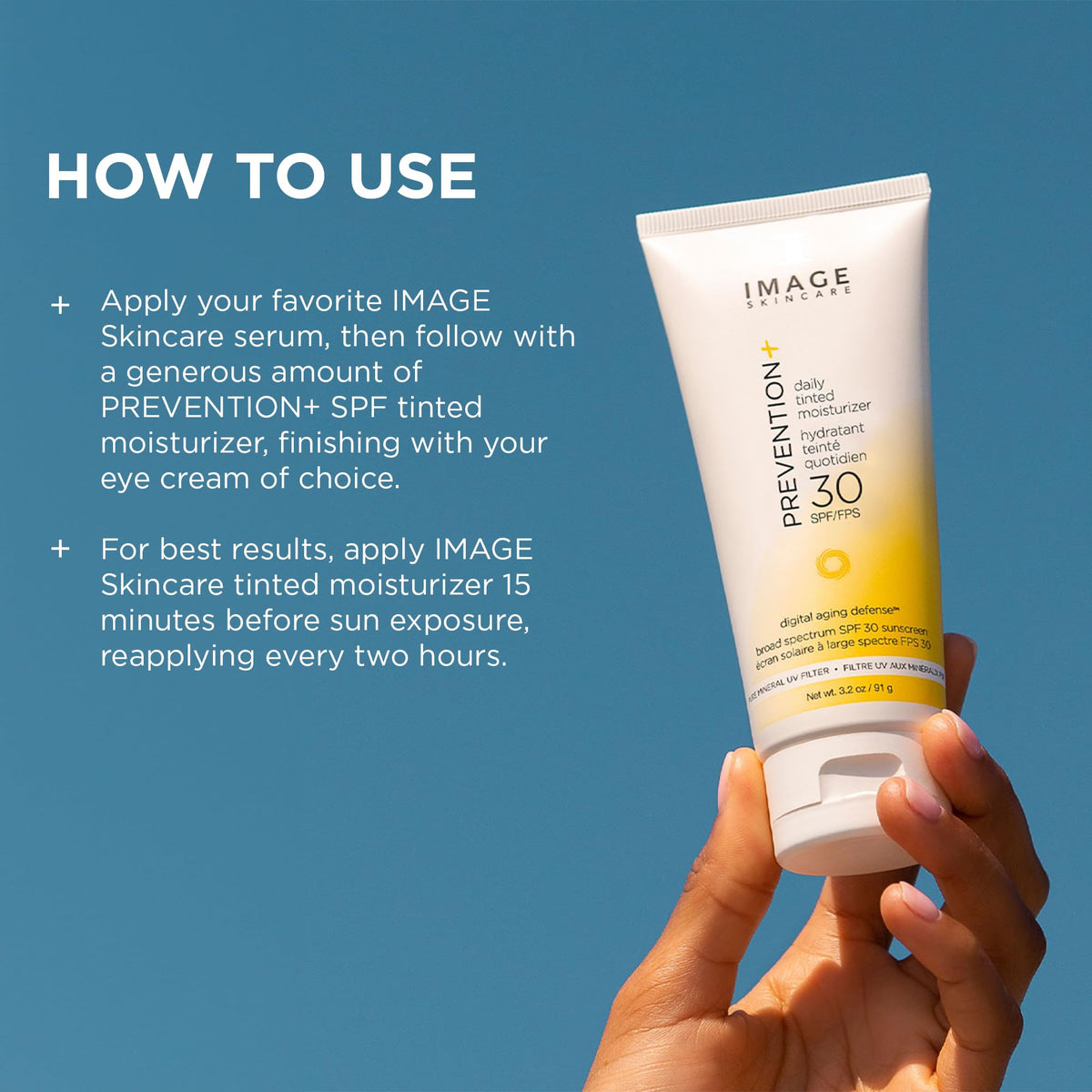 IMAGE Skincare tube beside a coin showing 3.2oz size for travel convenience