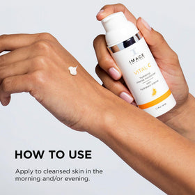 IMAGE Skincare moisturizer being applied to hand demonstrating smooth absorption benefit