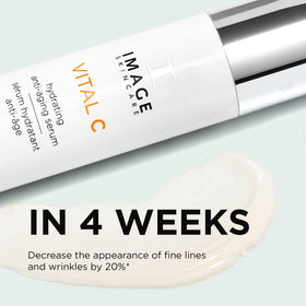 IMAGE Skincare VITAL C applied on hand demonstrating quick absorption and dewy glow