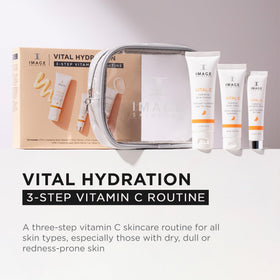IMAGE Skincare clear pouch containing Vital C set for easy travel and visibility