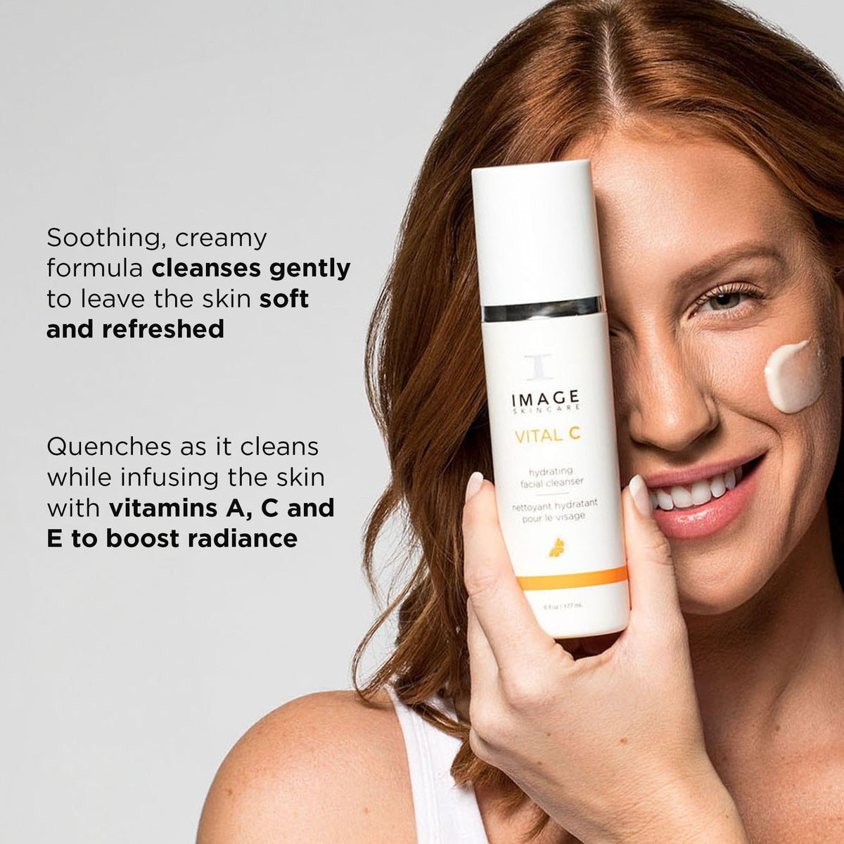 IMAGE Skincare close-up of cream texture, hydrating appearance helps soothe skin