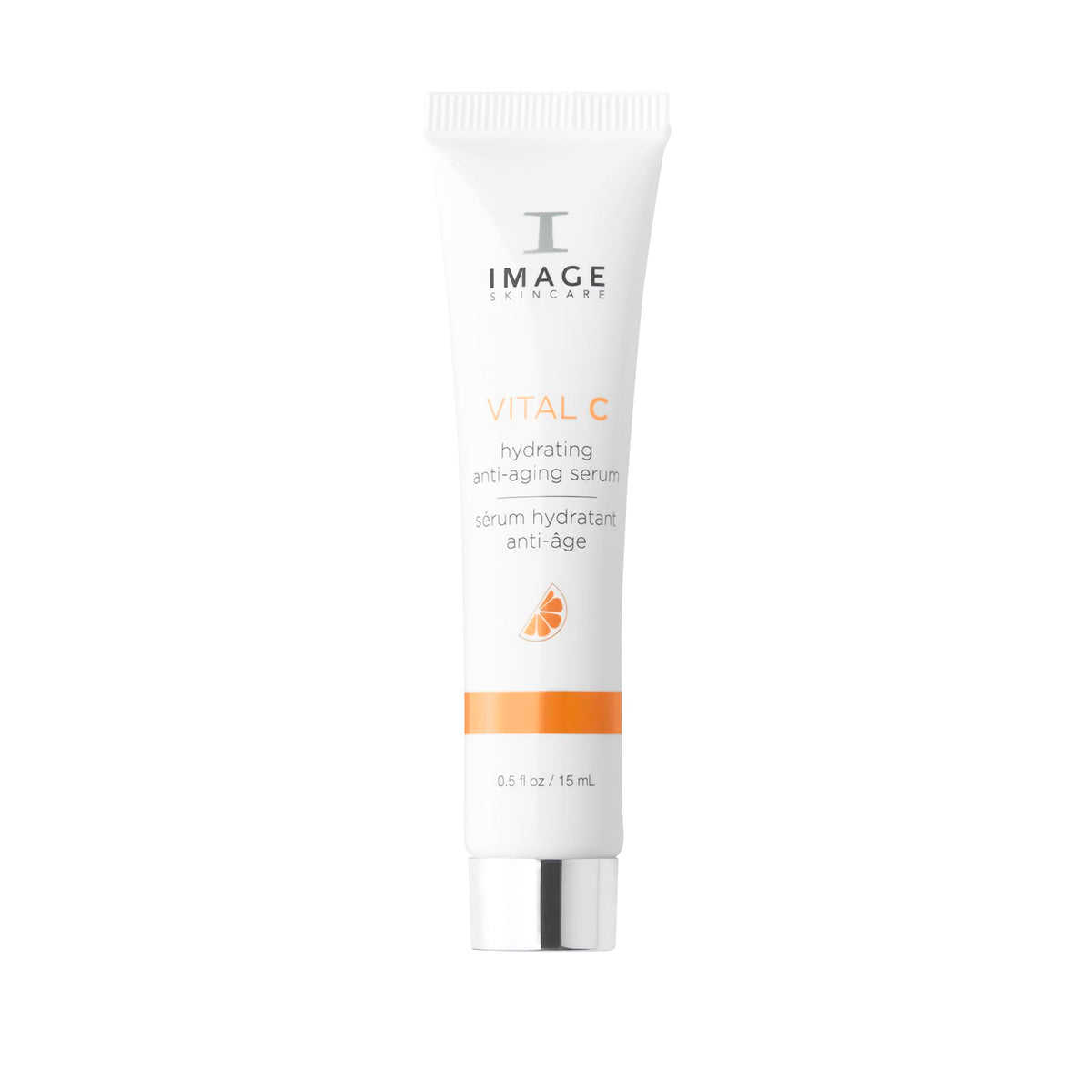 IMAGE Skincare sample bottle front view showing clean packaging and travel convenience