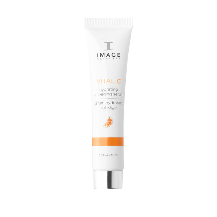 IMAGE Skincare sample bottle front view showing clean packaging and travel convenience