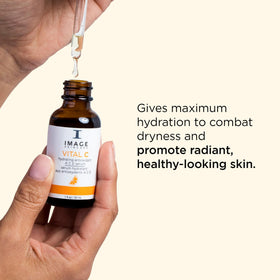 IMAGE Skincare ingredients label showing active vitamins A C E and botanicals