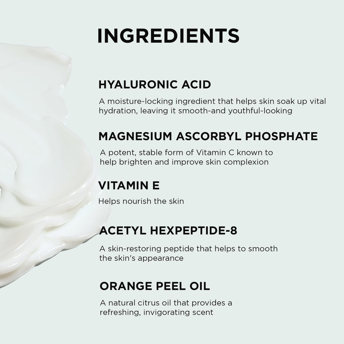 IMAGE Skincare label detail highlighting active peptides and vitamin C benefits