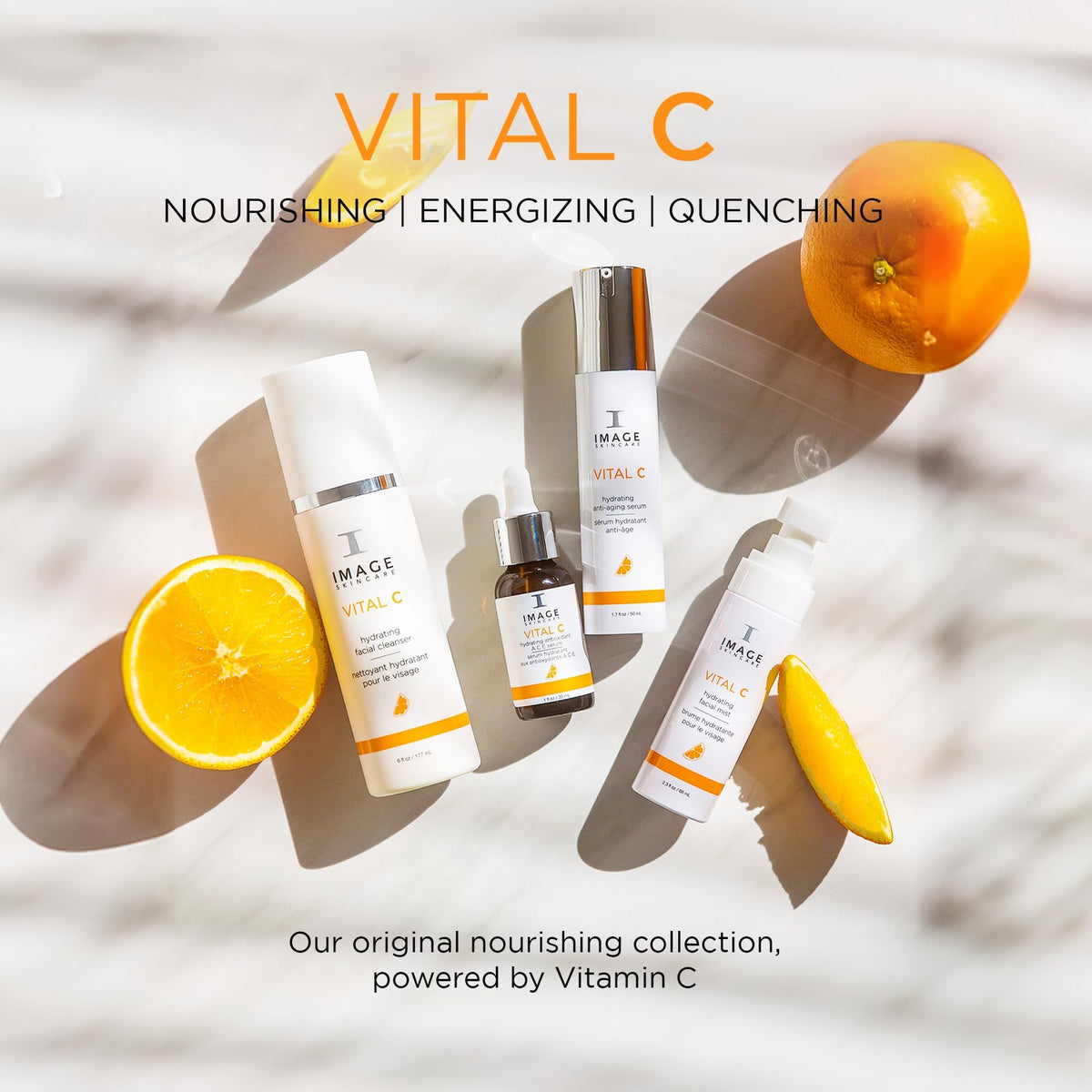 IMAGE Skincare on bathroom vanity in lifestyle scene promoting daily use